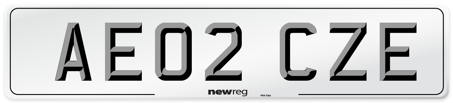AE02 CZE Number Plate from New Reg
